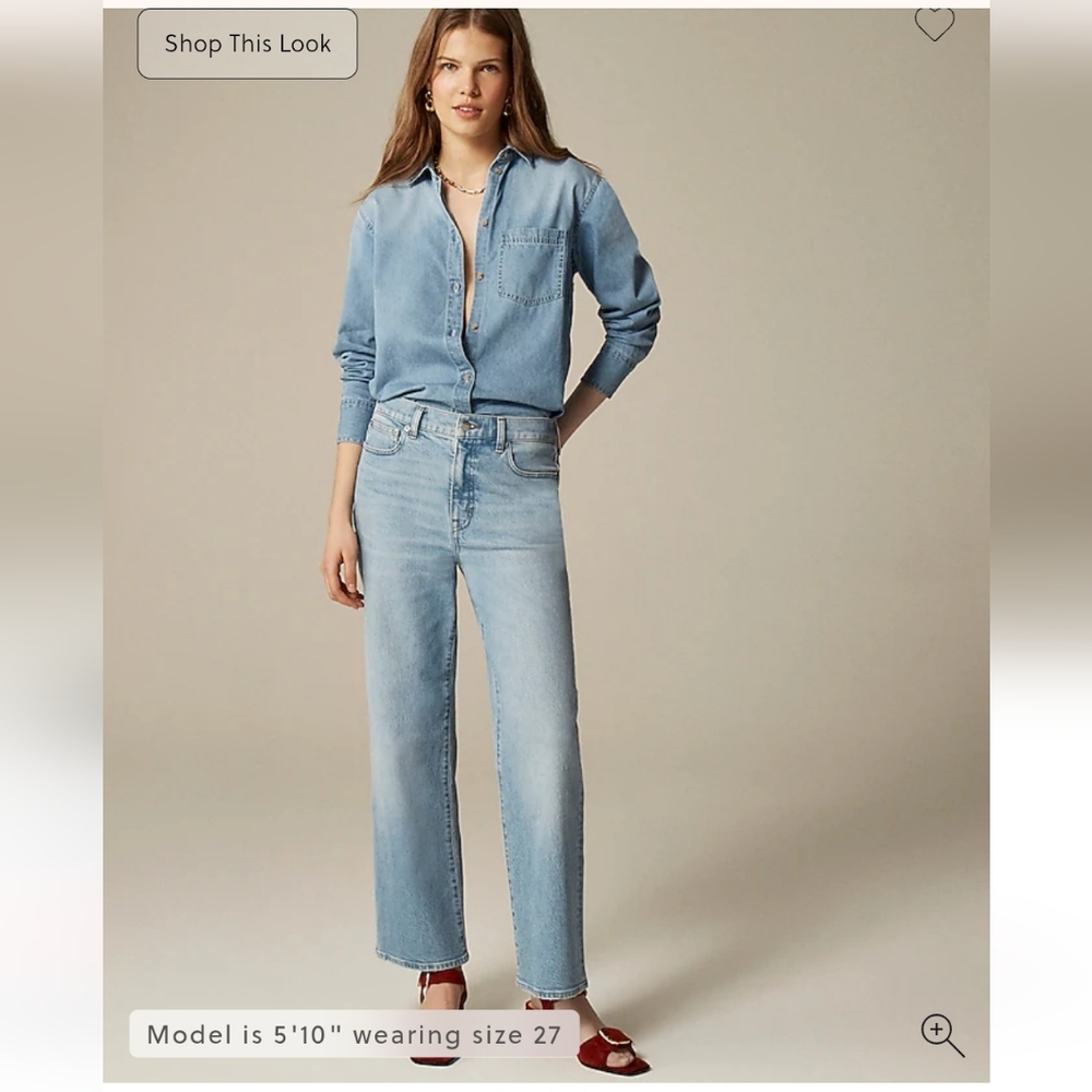 J. Crew Tall Slim Wide Jeans Synniva Wash NWT